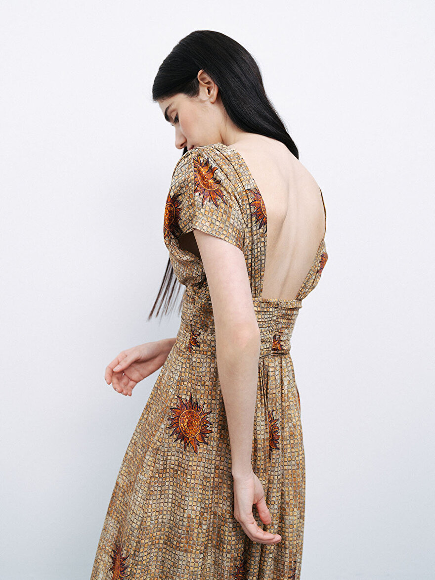 Nocturne Desenli Maxi Elbise