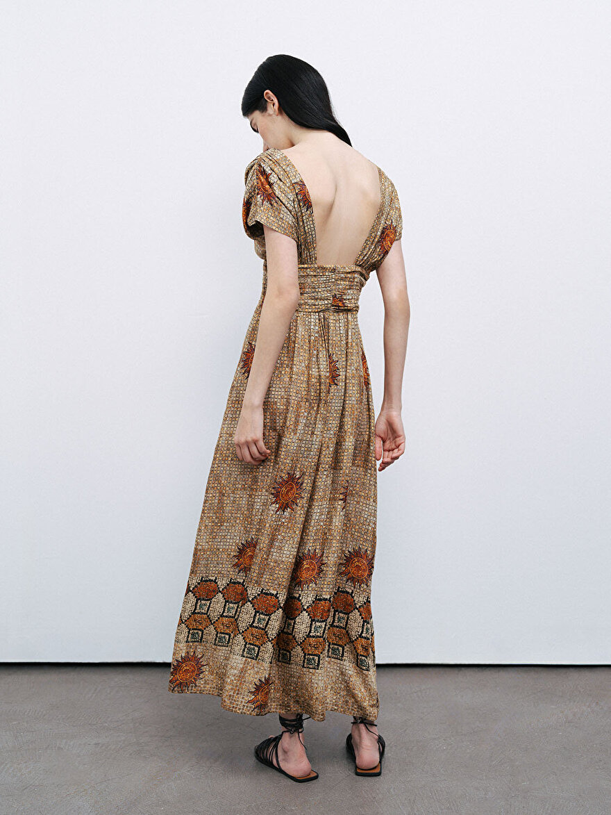 Nocturne Desenli Maxi Elbise