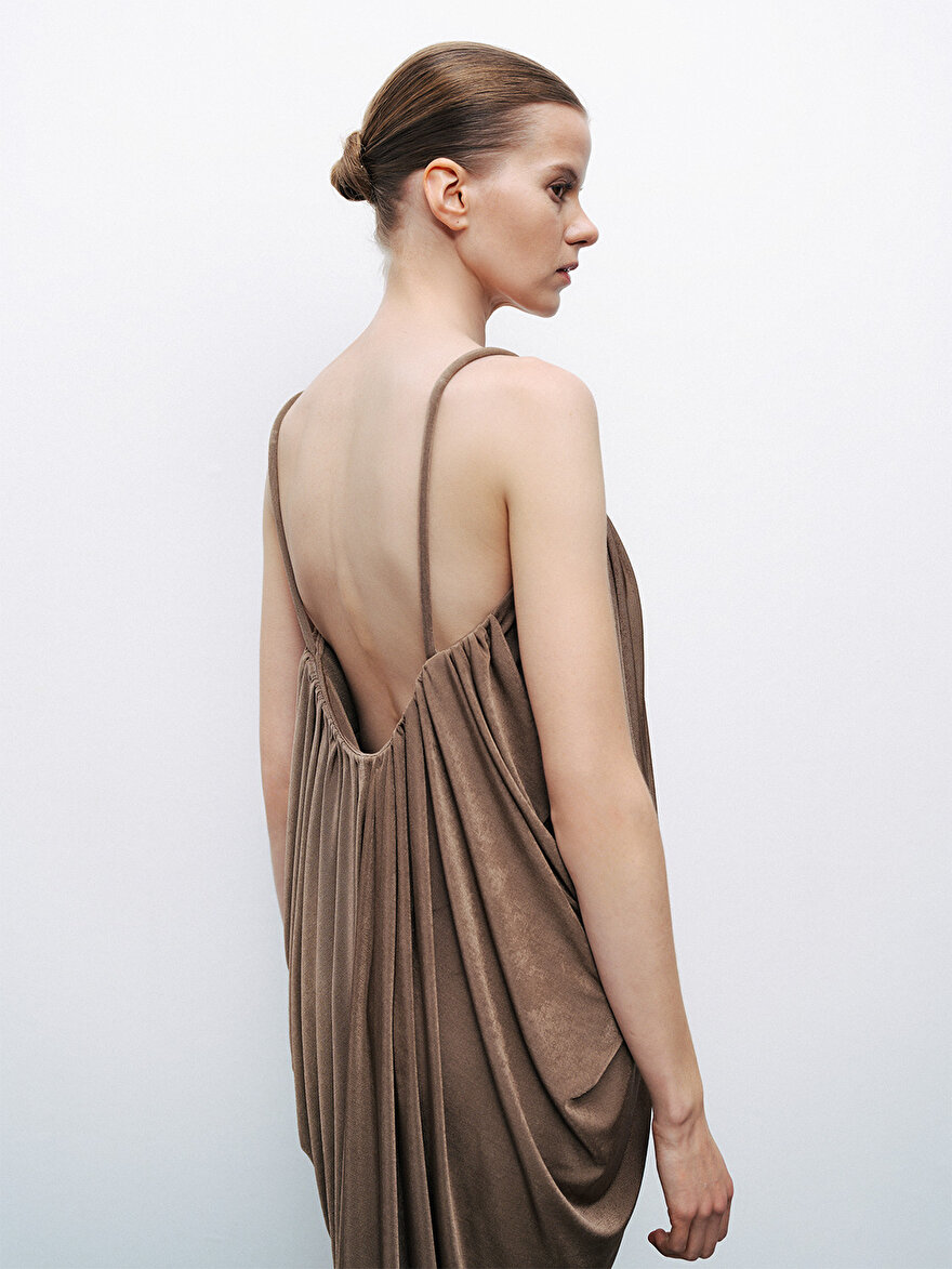 Nocturne Drape Detaylı Dökümlü Maxi Elbise