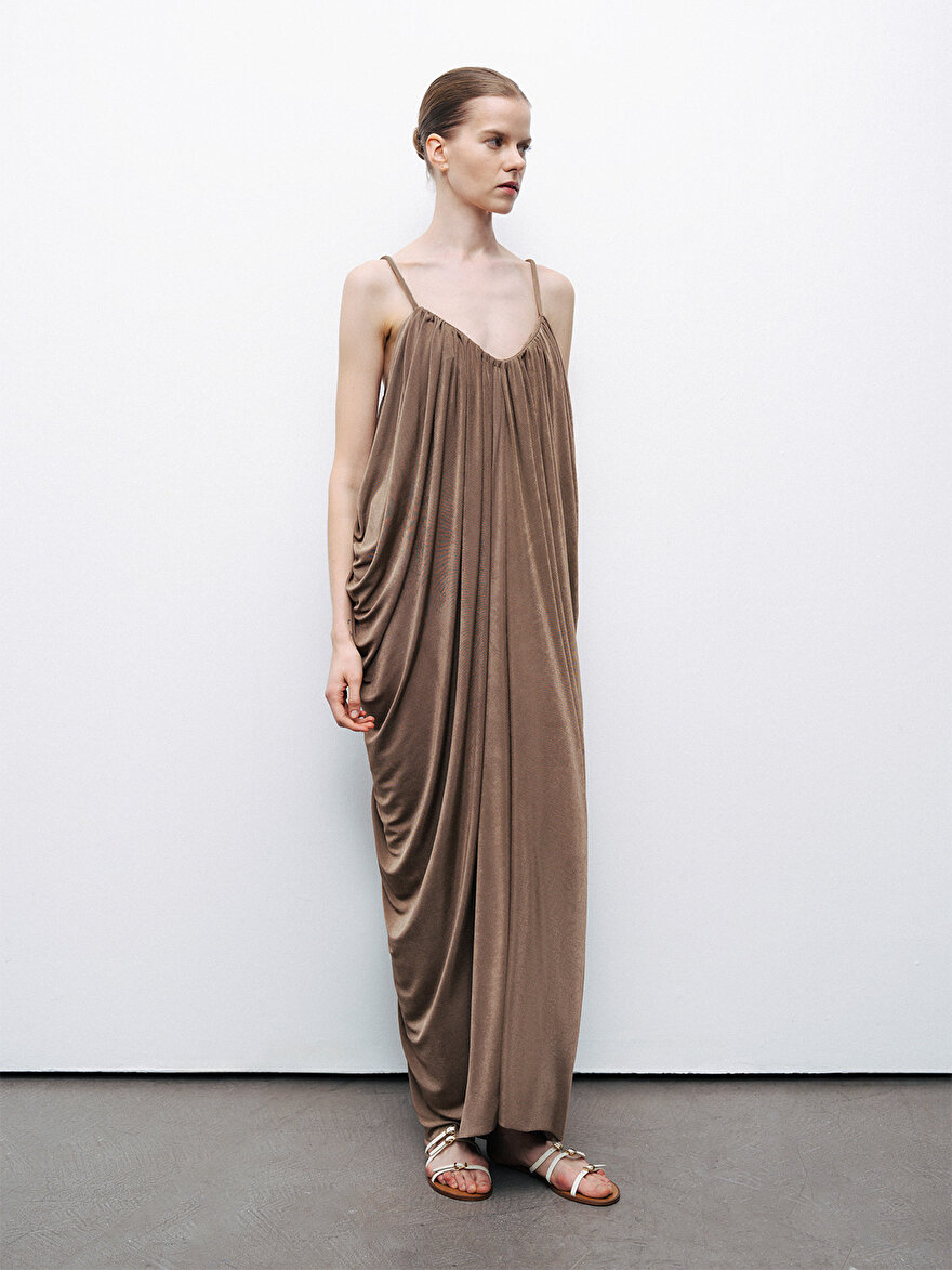 Nocturne Drape Detaylı Dökümlü Maxi Elbise