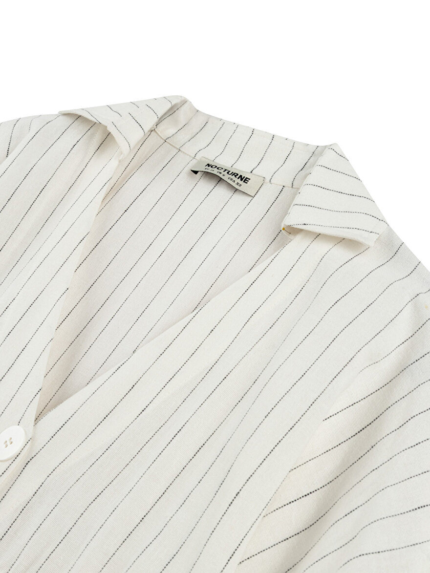 Nocturne Gömlek Görünümlü Keten Elbise