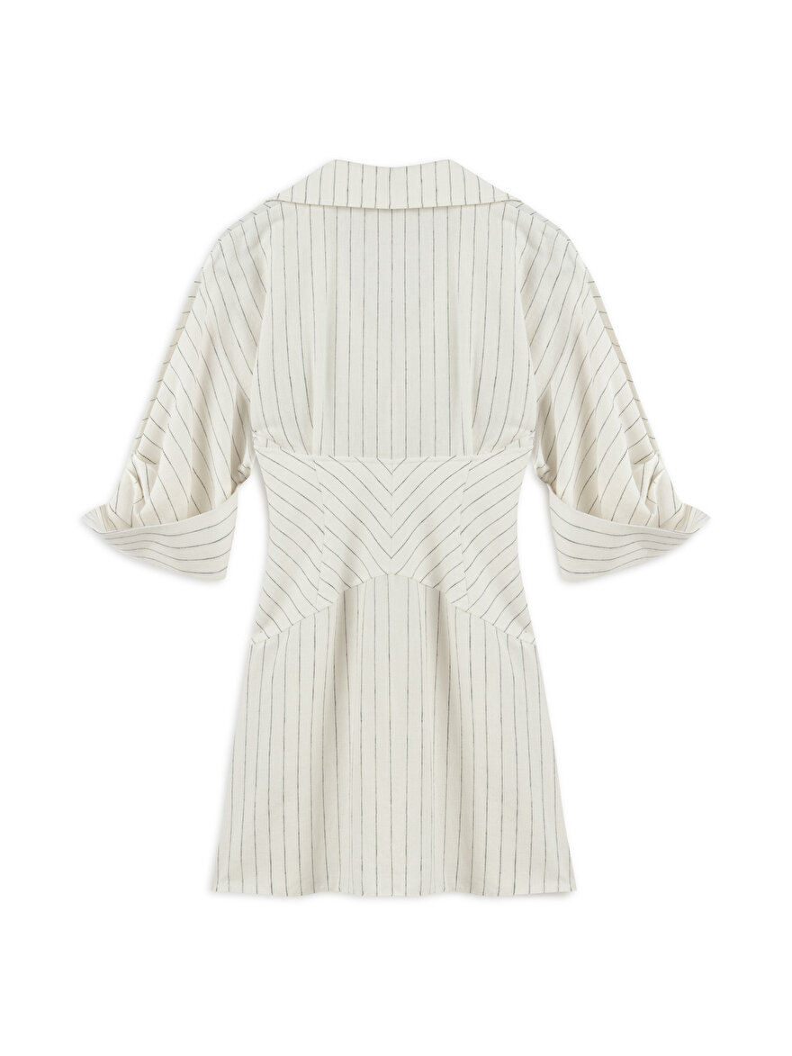 Nocturne Gömlek Görünümlü Keten Elbise