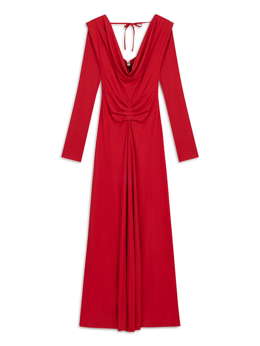 Nocturne Vatkalı Aksesuar Detaylı Maxi Elbise