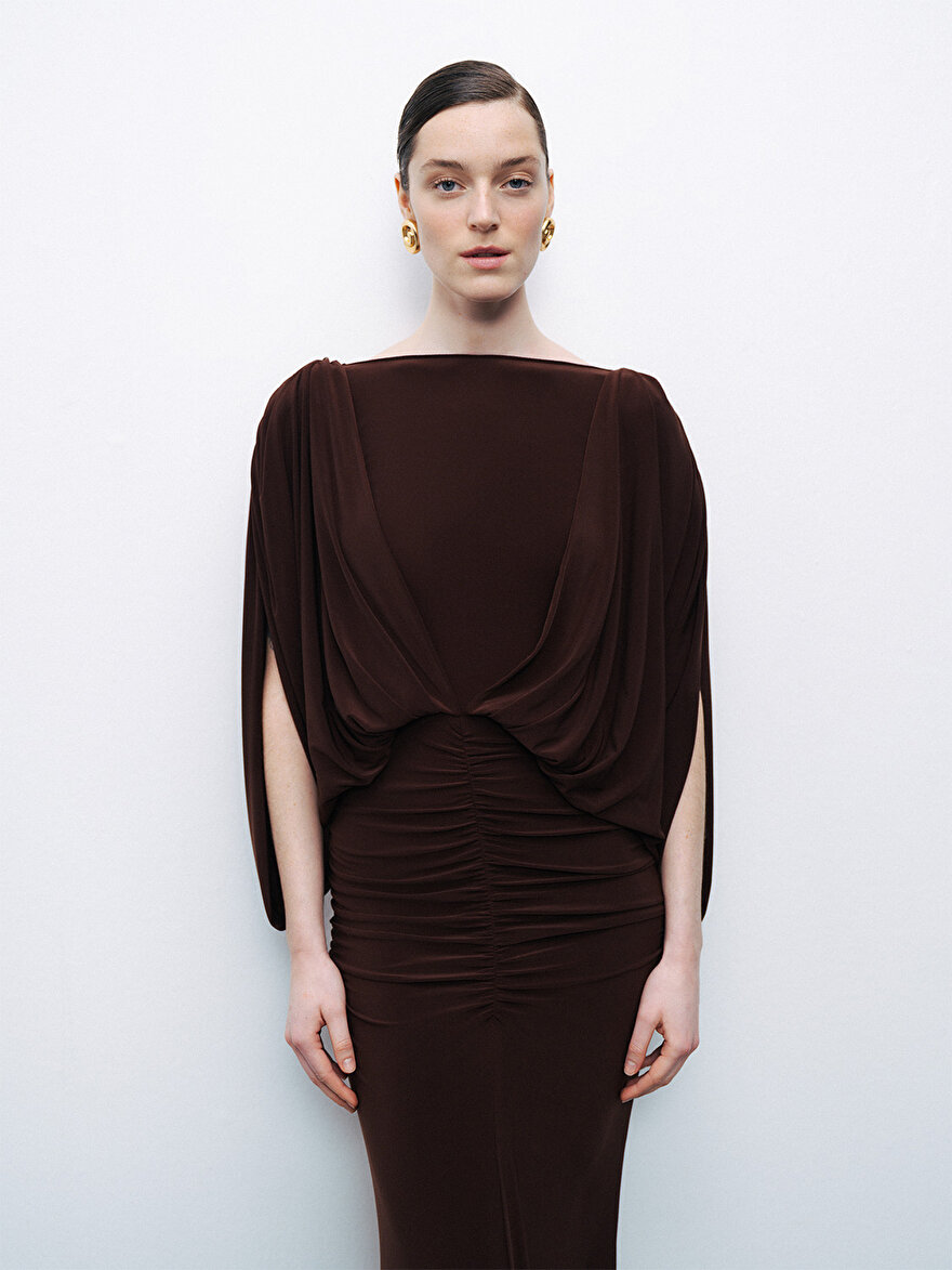 Nocturne Drapeli Maxi Elbise