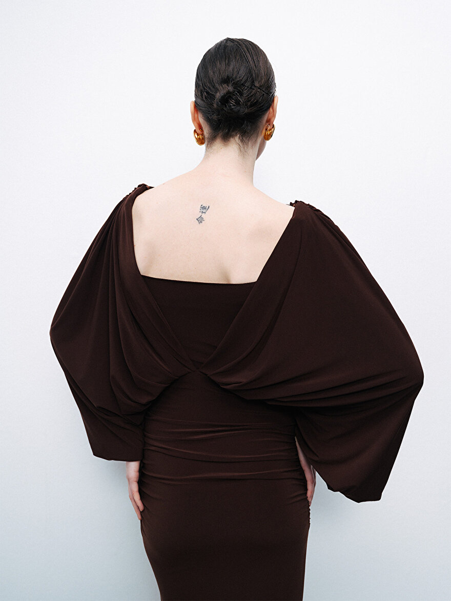 Nocturne Drapeli Maxi Elbise