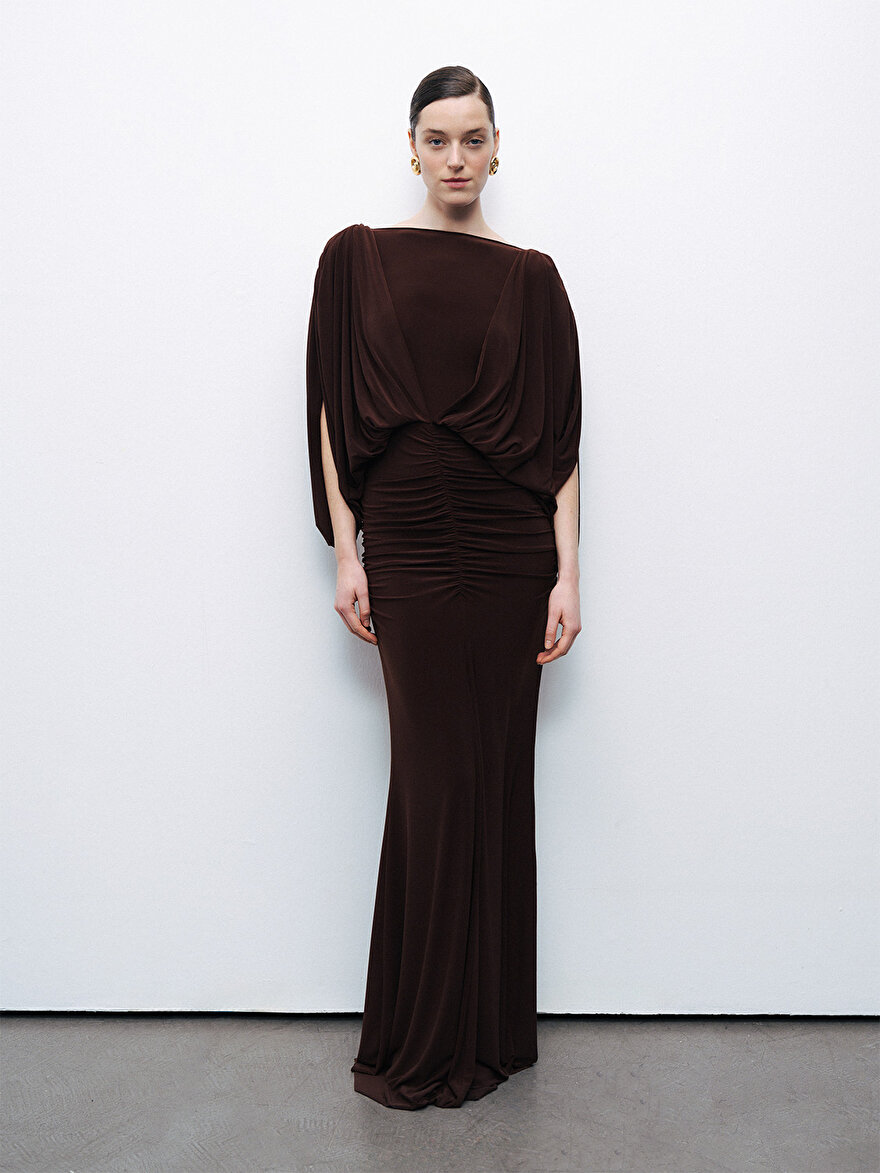 Nocturne Drapeli Maxi Elbise