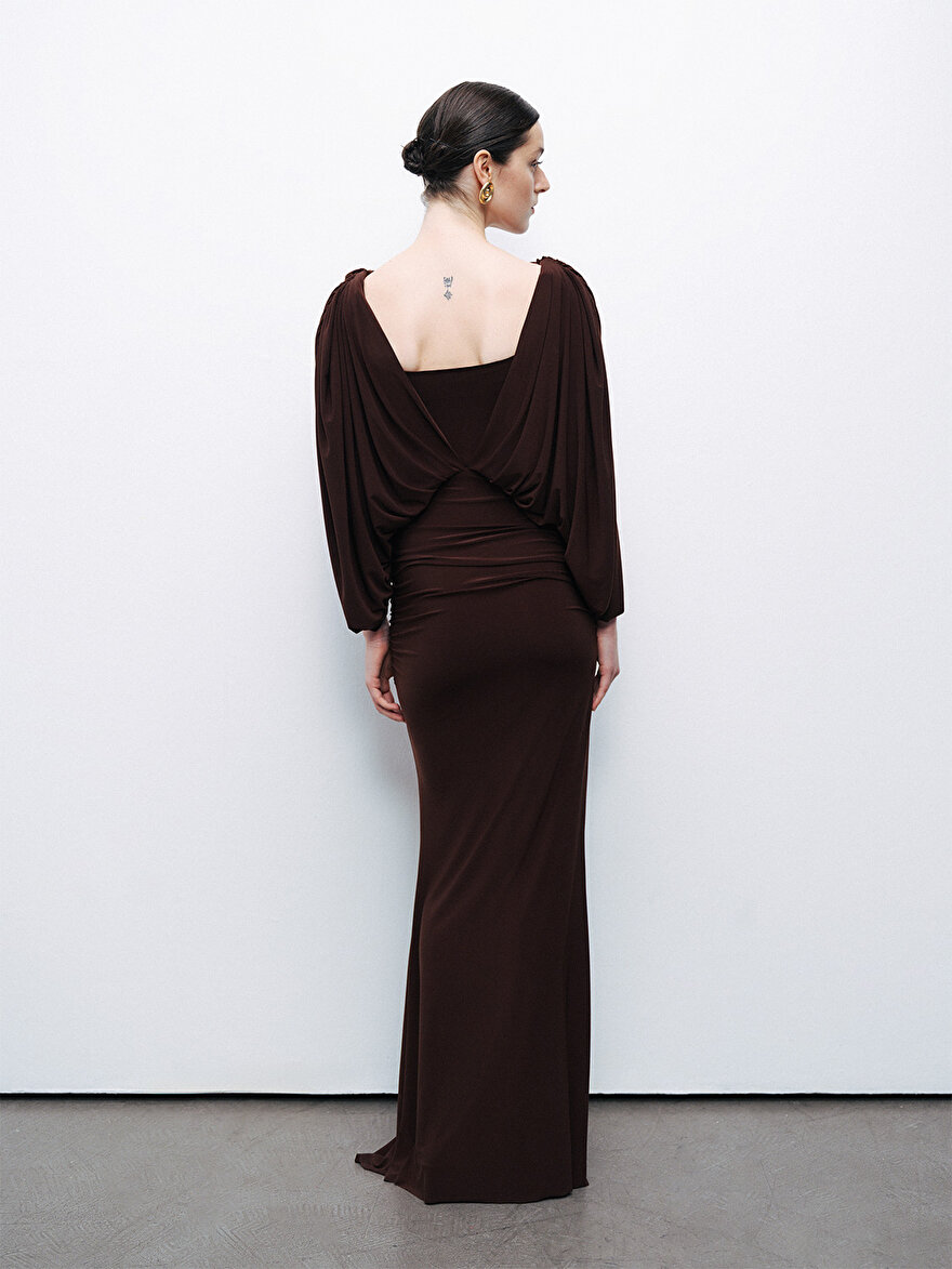 Nocturne Drapeli Maxi Elbise
