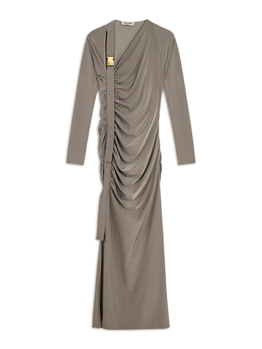 Nocturne Metal Tokalı Maxi Elbise