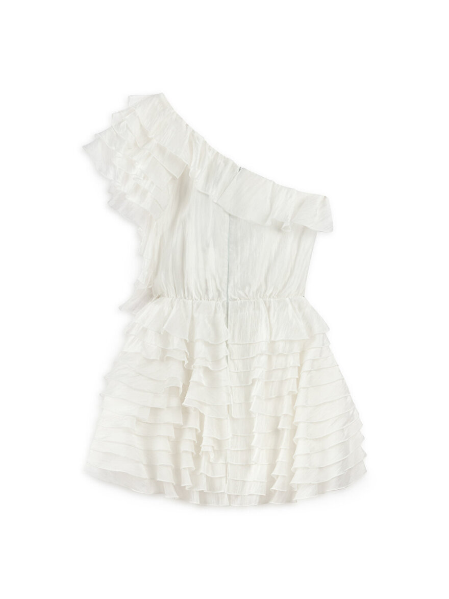 Nocturne Katlı Fırfır Detaylı Mini Elbise