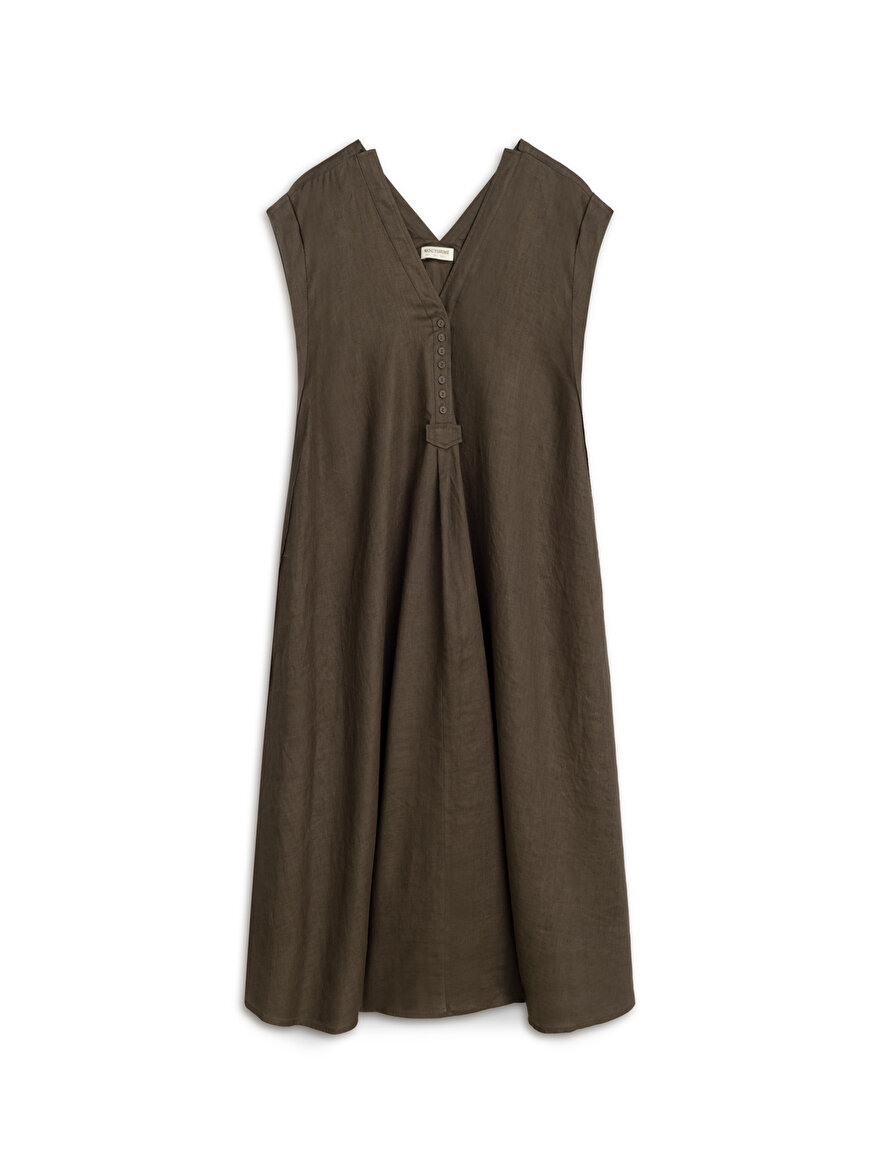 Nocturne Keten Maxi Elbise