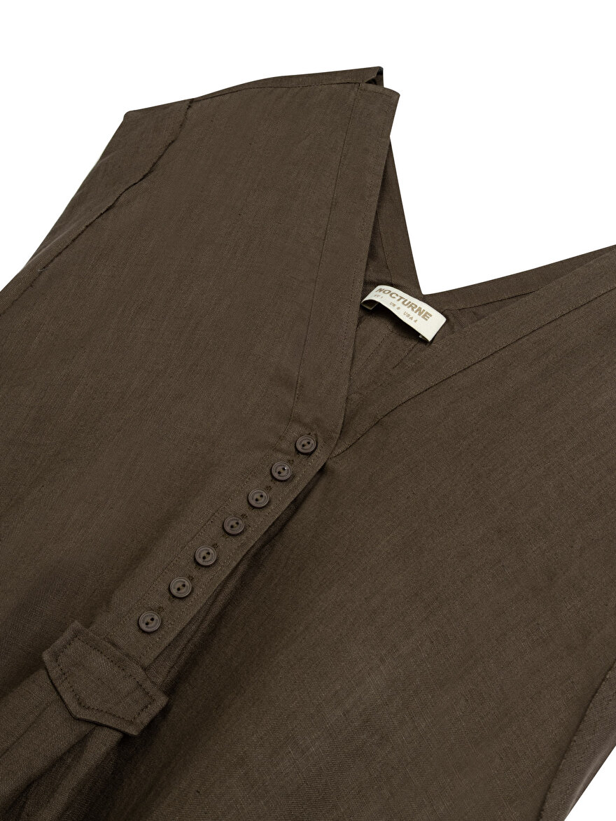Nocturne Keten Maxi Elbise