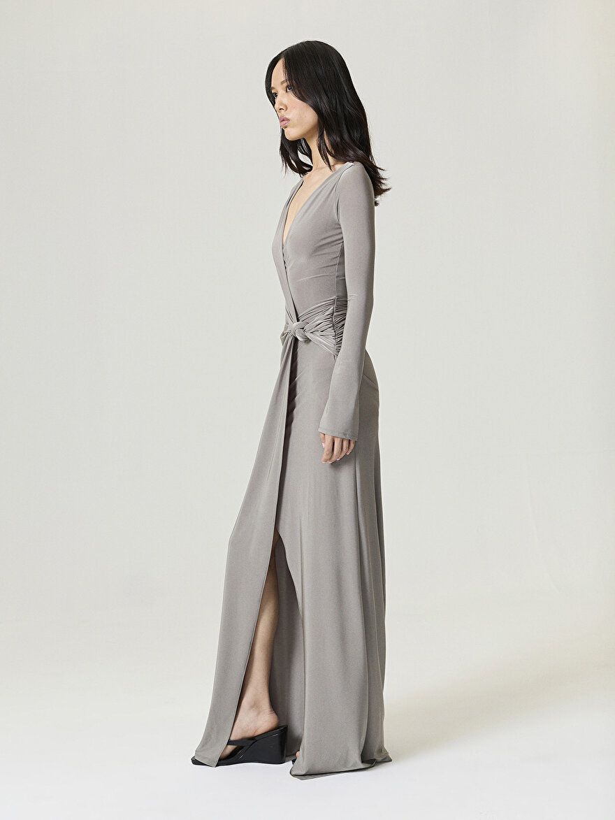 Nocturne Kruvaze Yaka Uzun Elbise