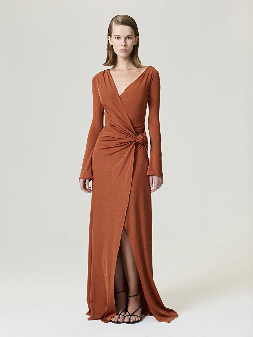 Nocturne Kruvaze Yaka Uzun Elbise