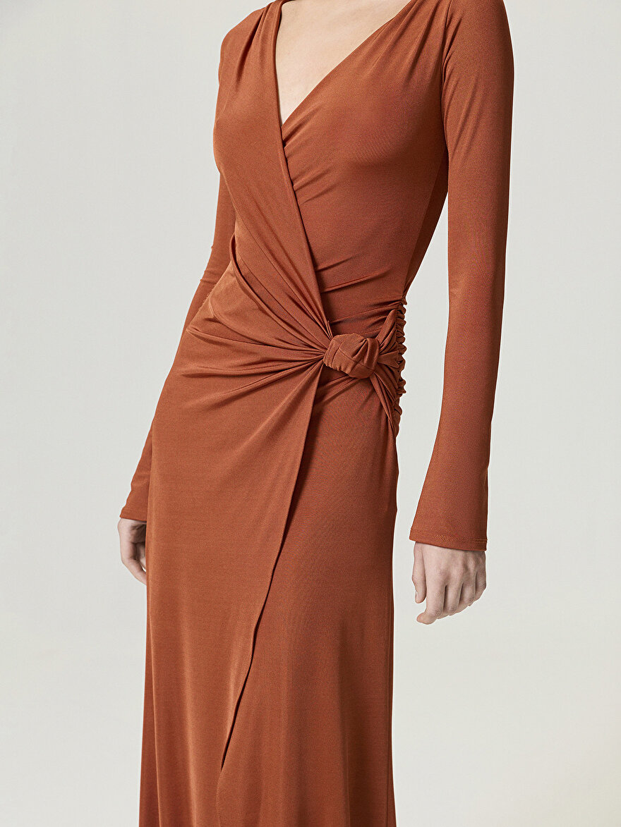 Nocturne Kruvaze Yaka Uzun Elbise