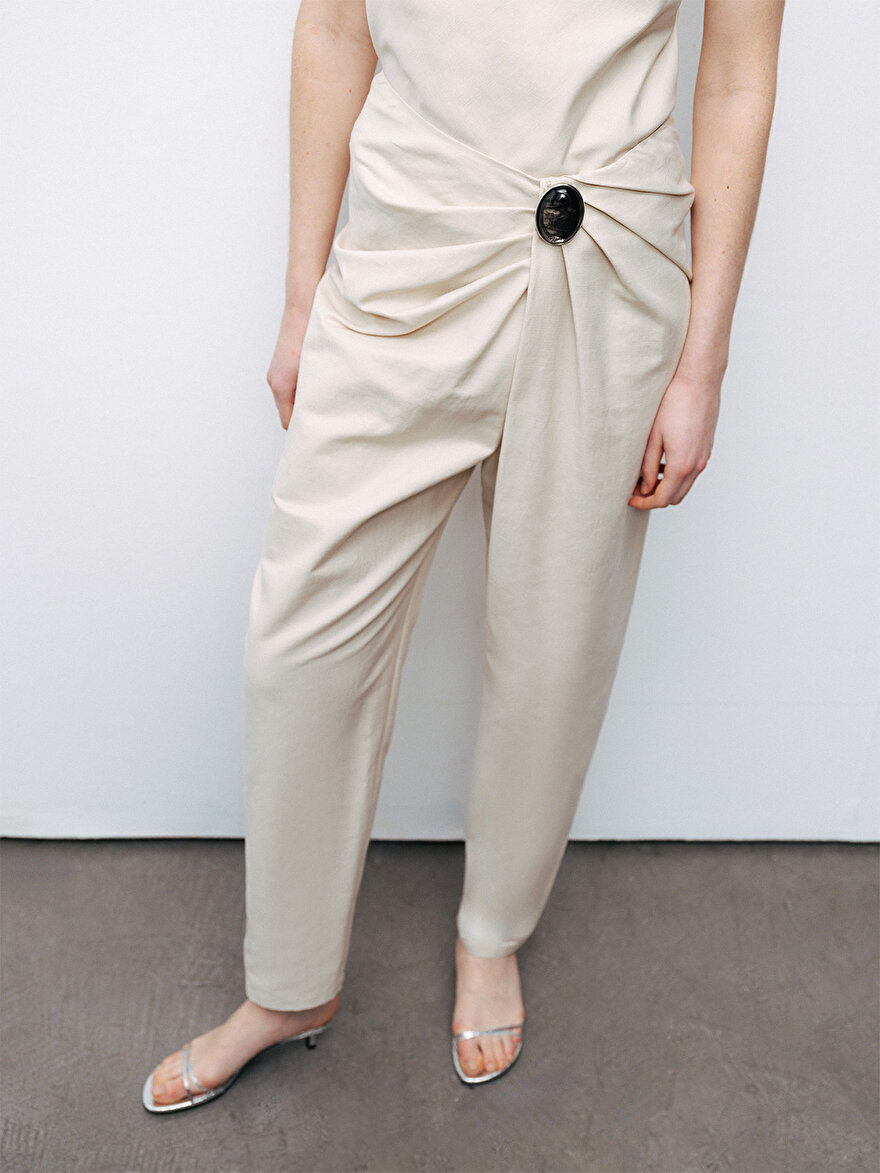 Nocturne Asimetrik Drape Detaylı Pantolon