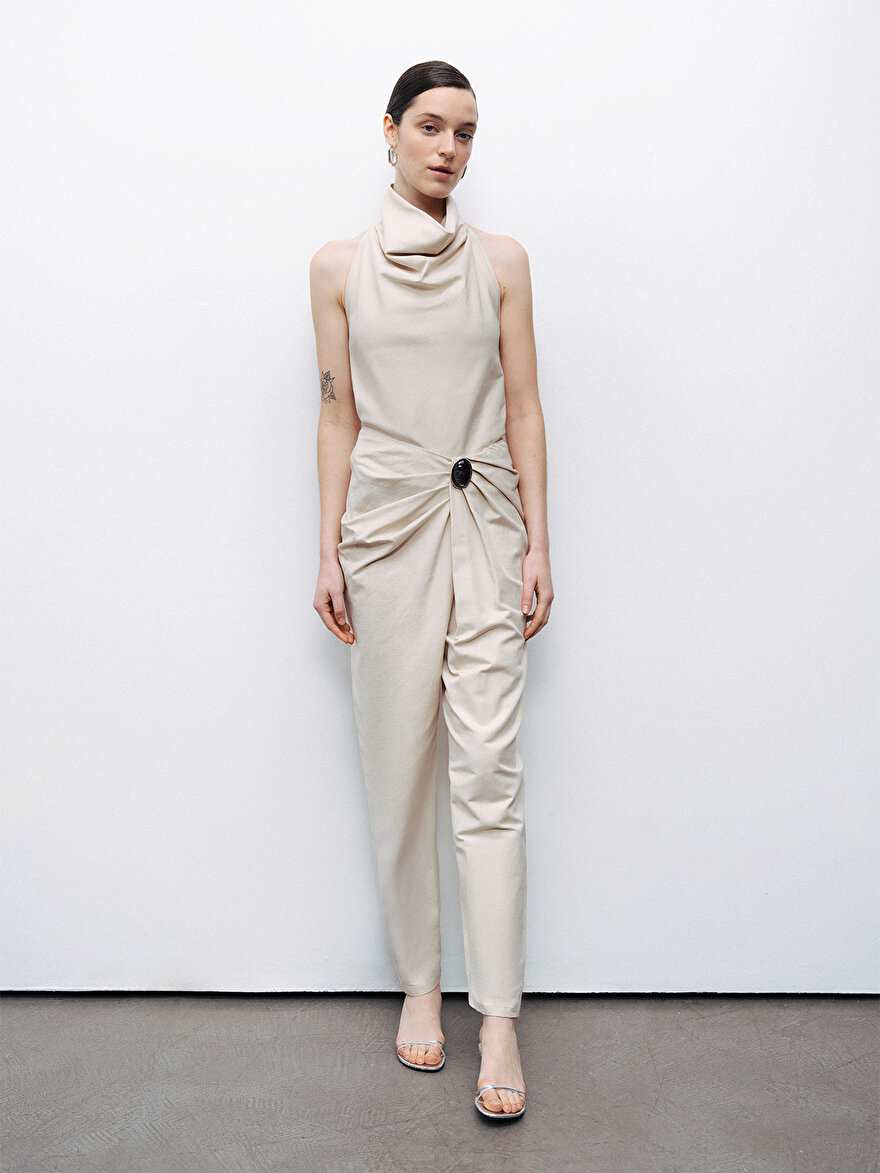 Nocturne Asimetrik Drape Detaylı Pantolon