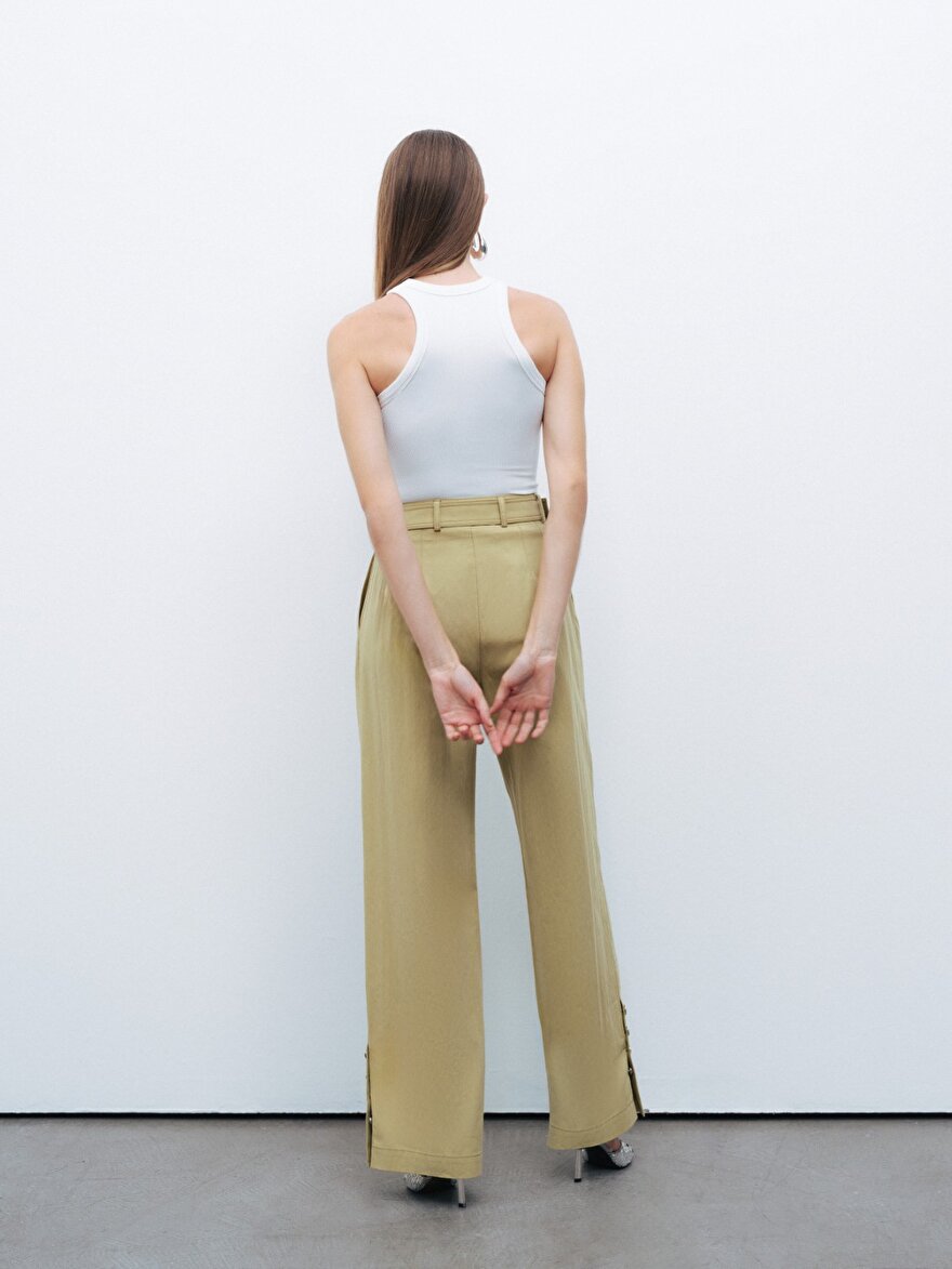 Nocturne Metal Toka Detaylı Kemerli Pantolon