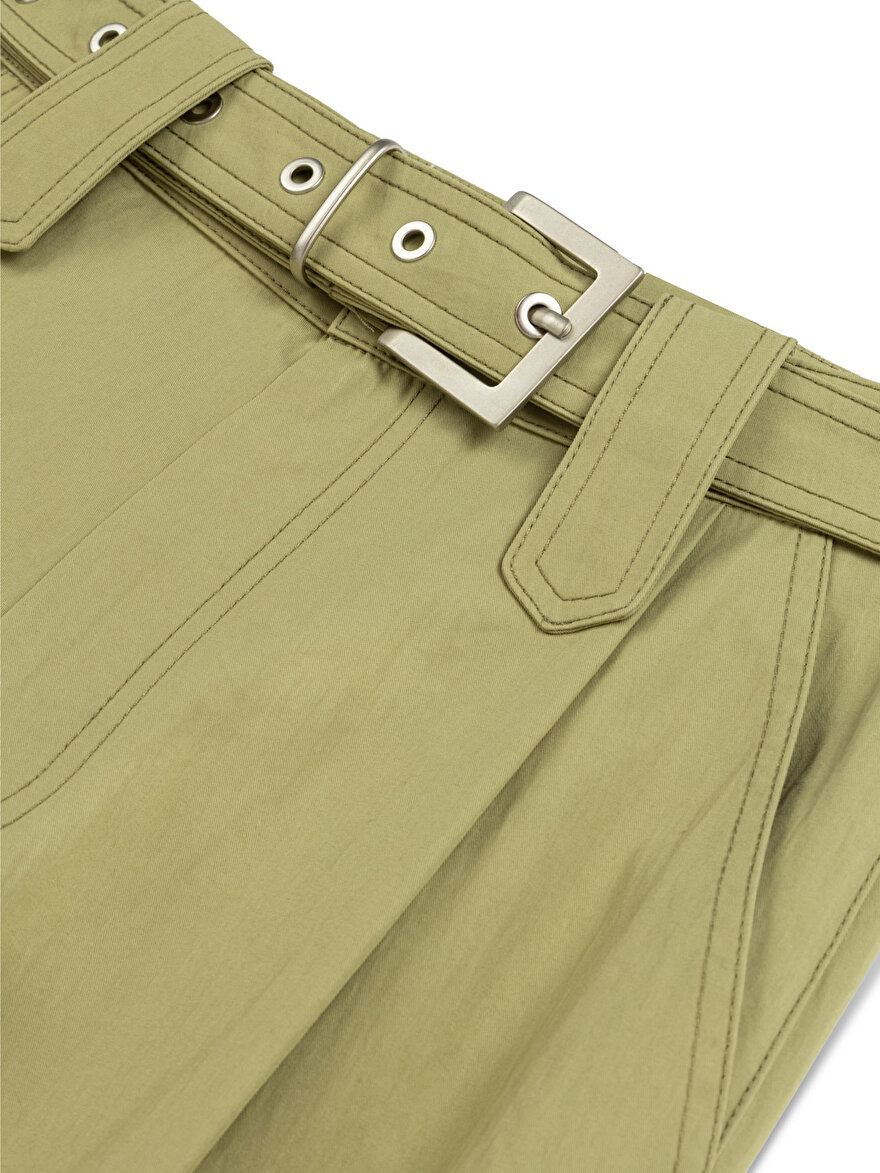 Nocturne Metal Toka Detaylı Kemerli Pantolon