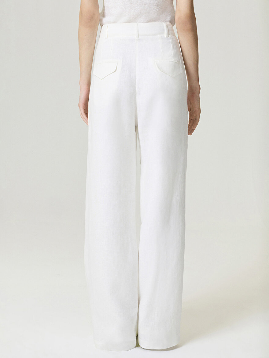 Nocturne Geniş Paça Keten Pantolon