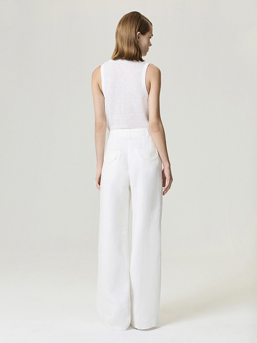 Nocturne Geniş Paça Keten Pantolon