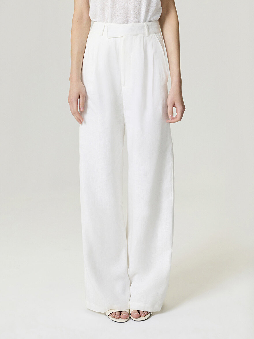 Nocturne Geniş Paça Keten Pantolon