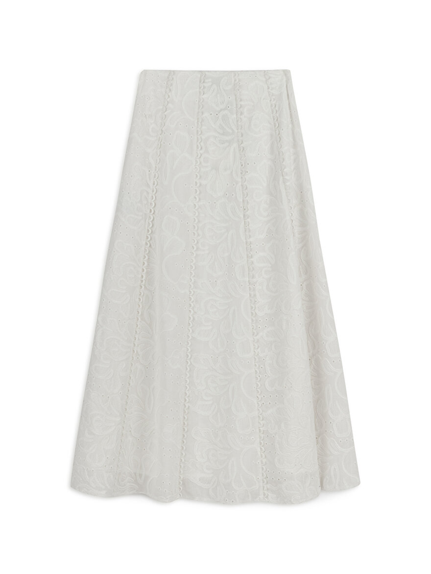 Nocturne Brode Detaylı Midi Etek