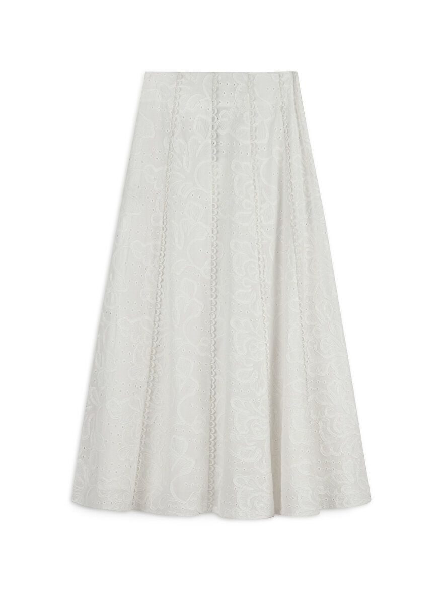 Nocturne Brode Detaylı Midi Etek