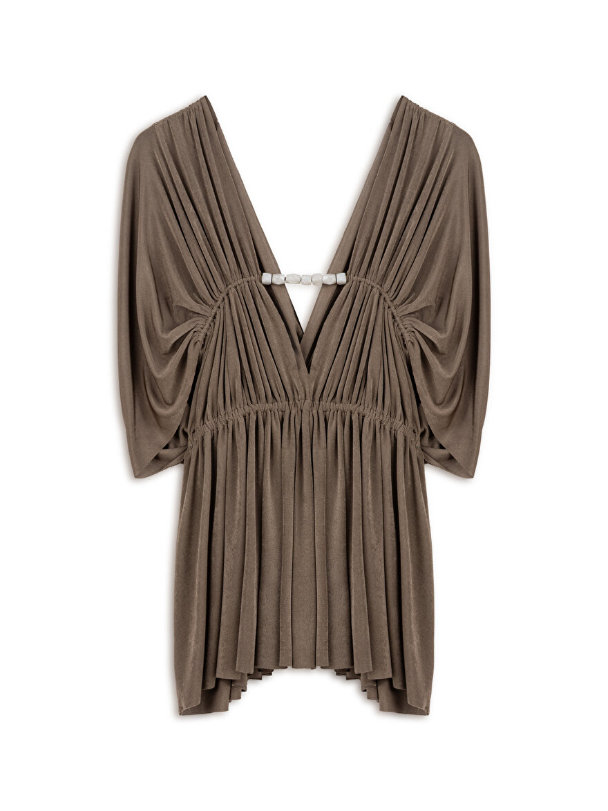 Nocturne Boncuk Aksesuarlı Bluz