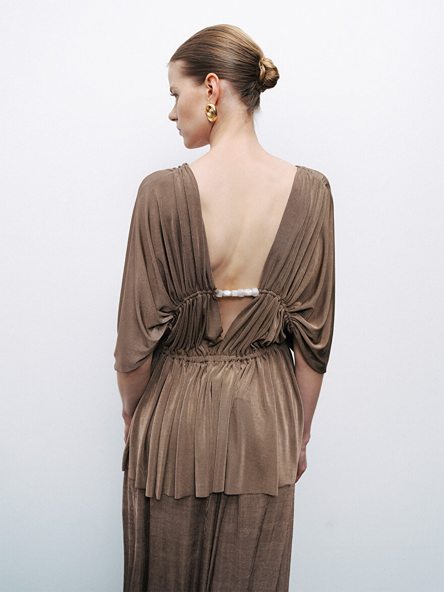 Nocturne Boncuk Aksesuarlı Bluz