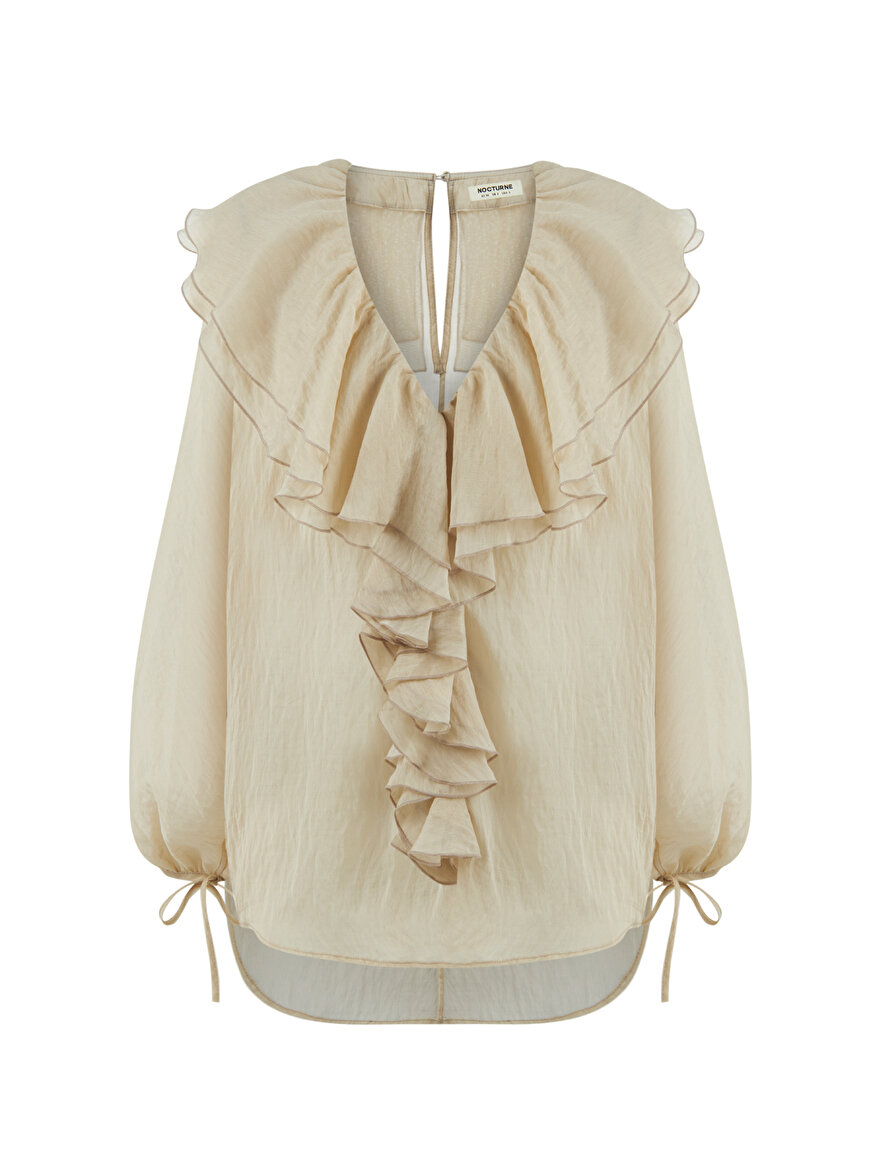 Nocturne Taşlı Volanlı Bluz