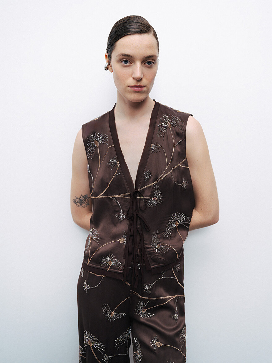 Nocturne Boncuk İşlemeli Yelek