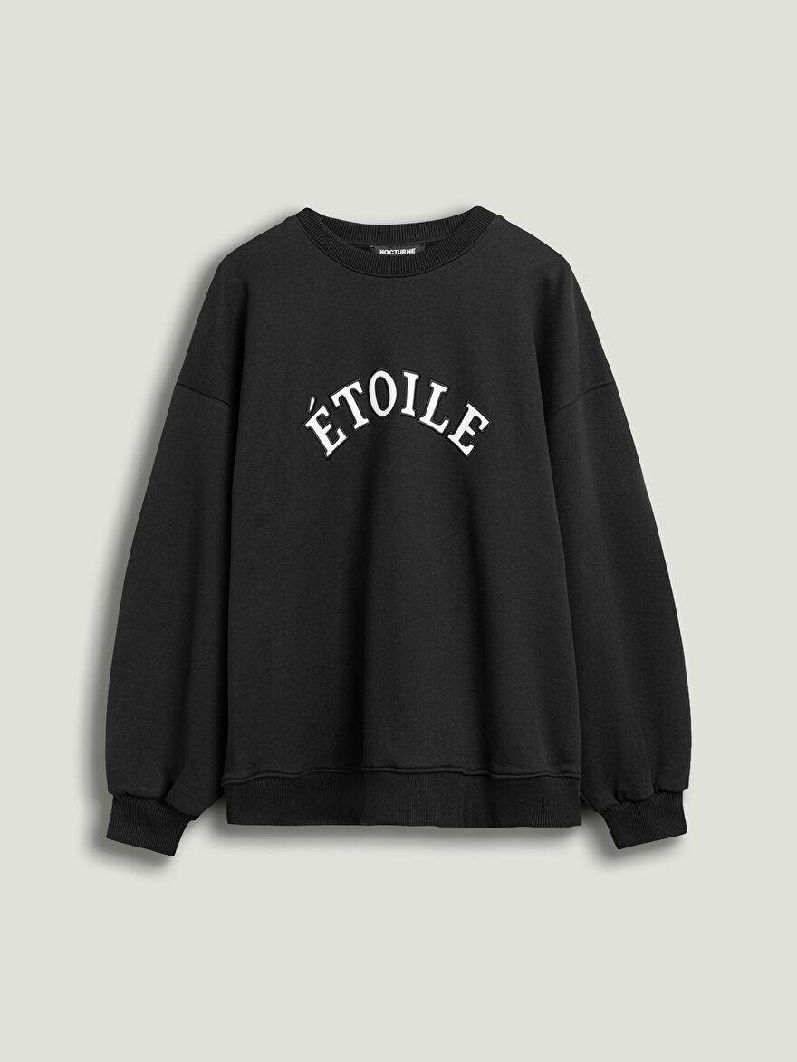 Nocturne Dokuma Yazılı Sweatshirt