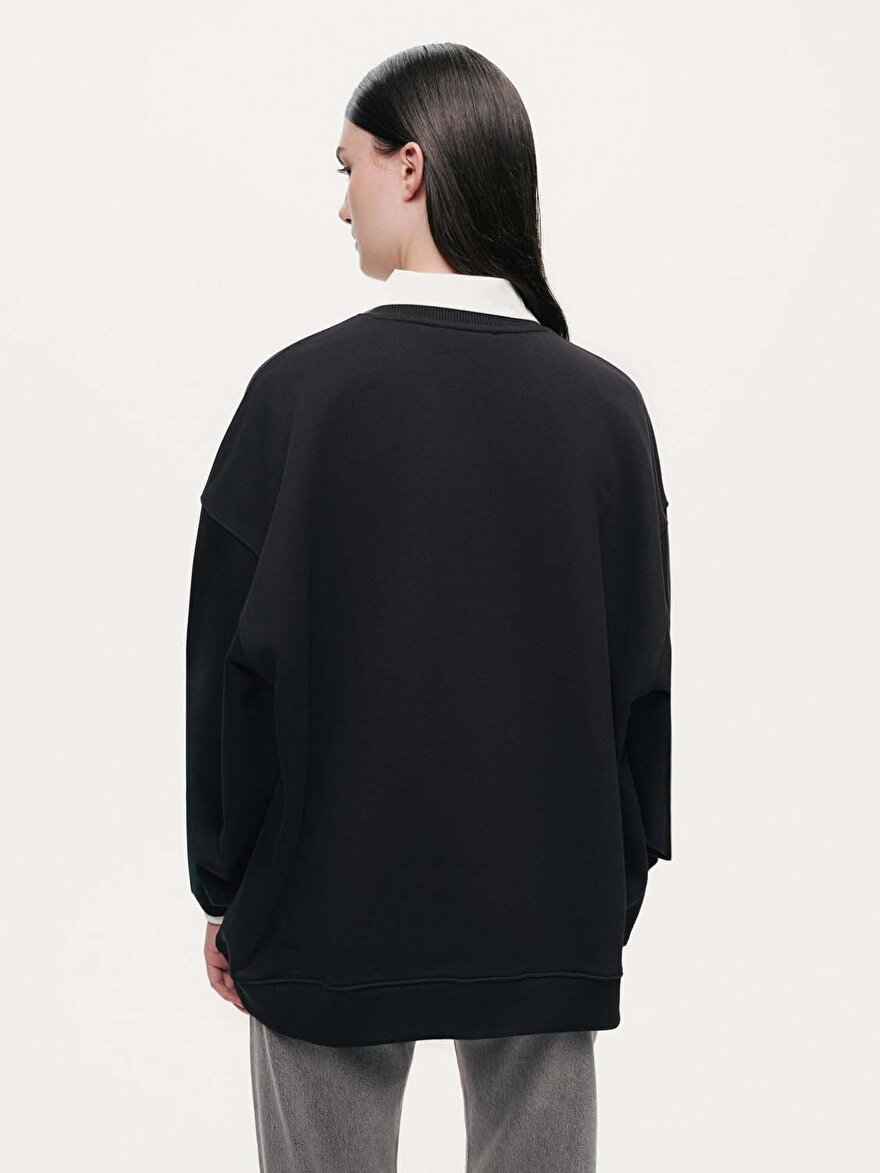 Nocturne Dokuma Yazılı Sweatshirt