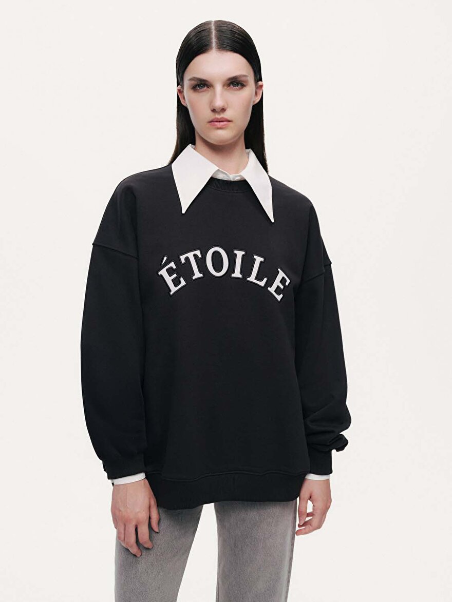 Nocturne Dokuma Yazılı Sweatshirt