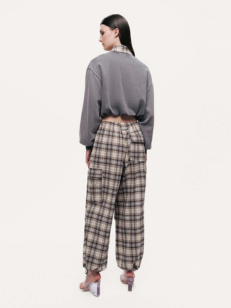 Nocturne Ekose Gömlek Detaylı Sweatshirt