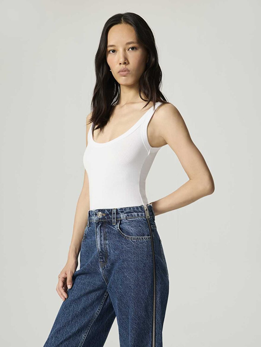 Nocturne Fermuar Detaylı Jean Pantolon