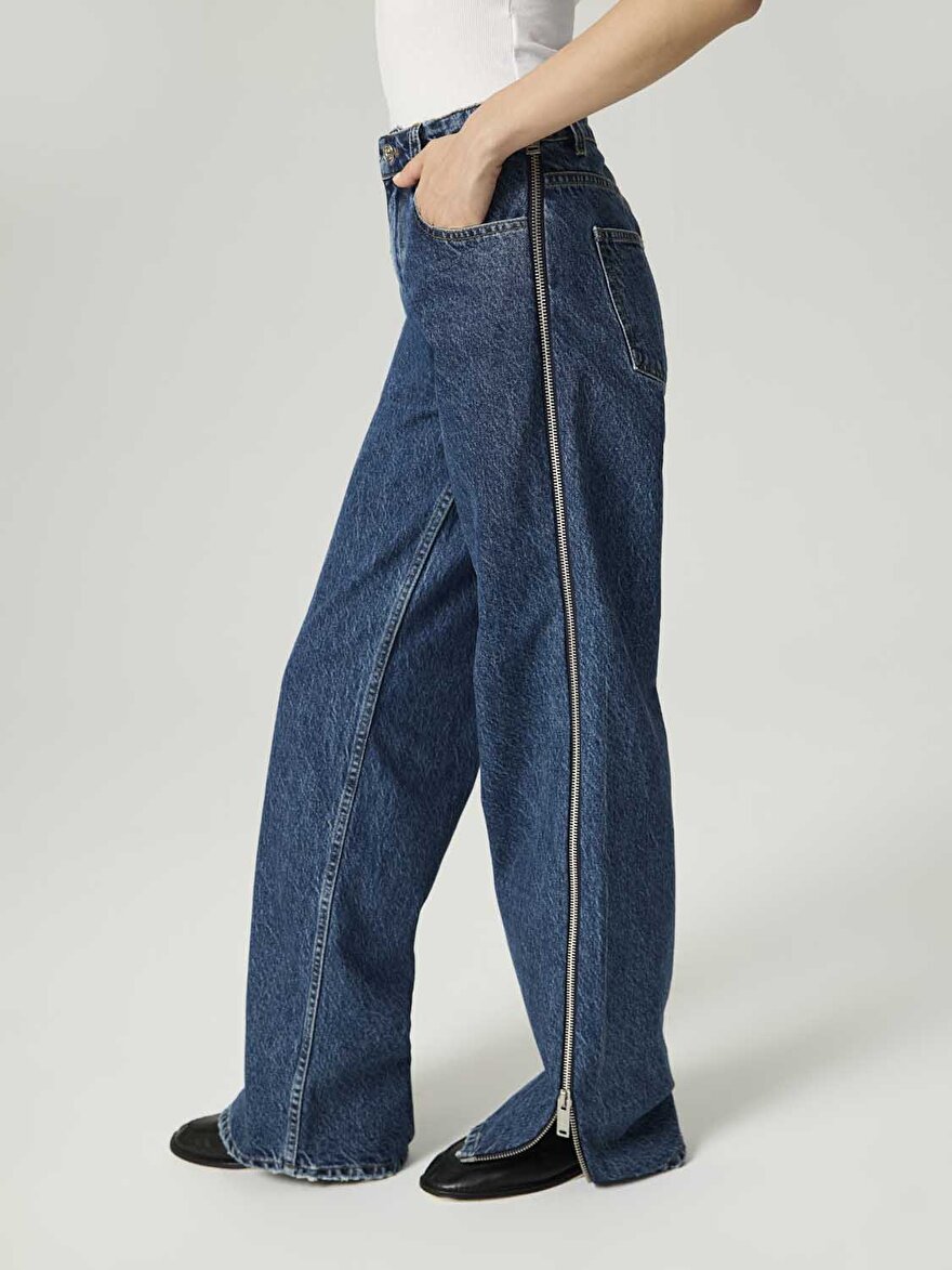 Nocturne Fermuar Detaylı Jean Pantolon