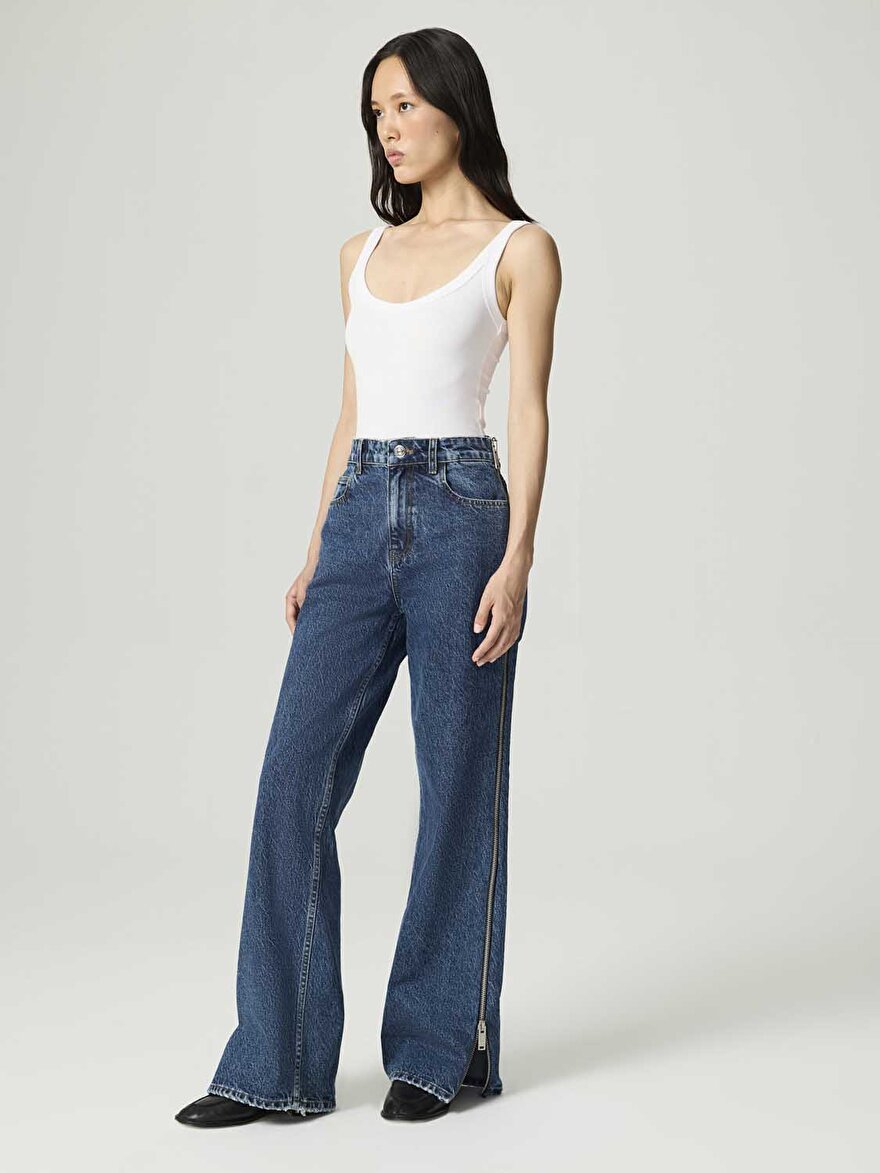 Nocturne Fermuar Detaylı Jean Pantolon