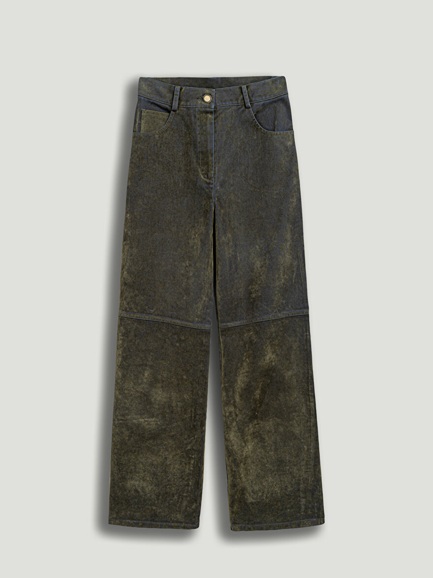 Nocturne Süet Düz Paça Pantolon