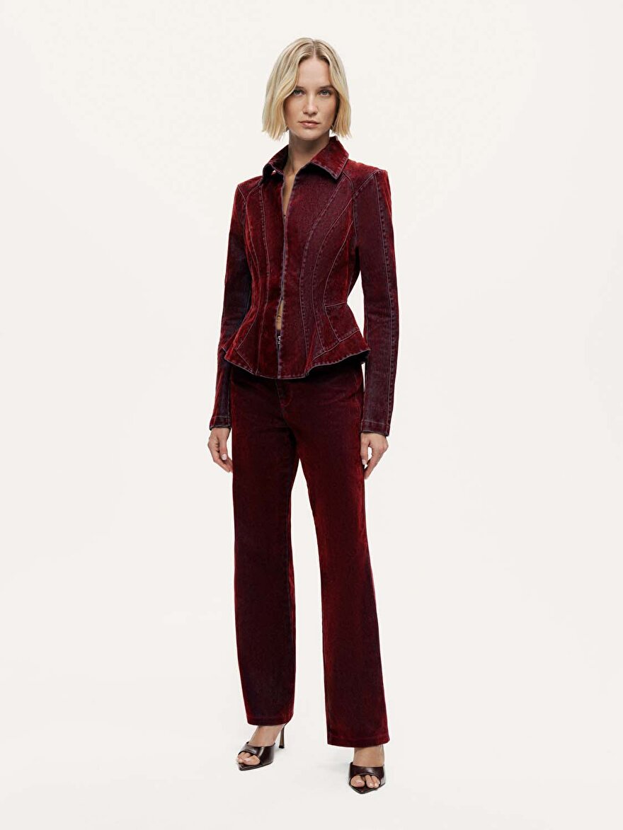 Nocturne Kadife Düz Paça Pantolon