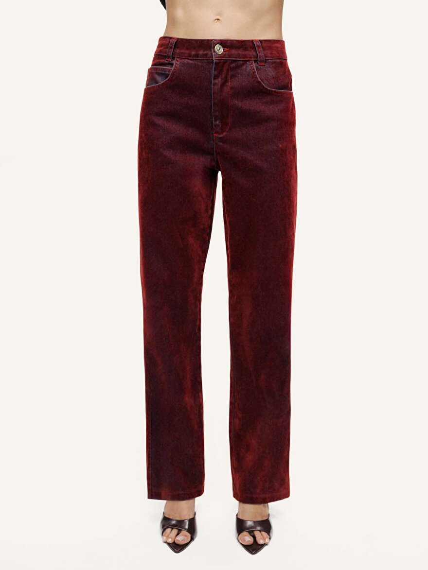 Nocturne Kadife Düz Paça Pantolon