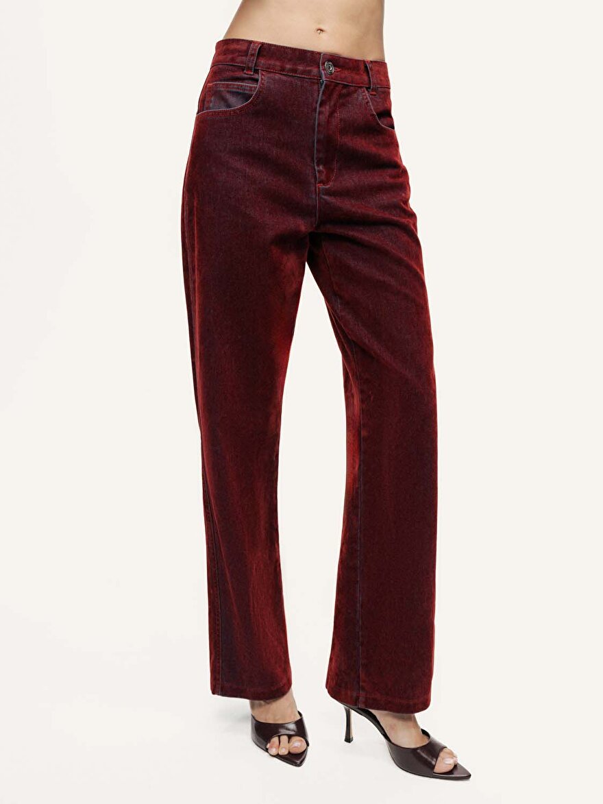 Nocturne Kadife Düz Paça Pantolon