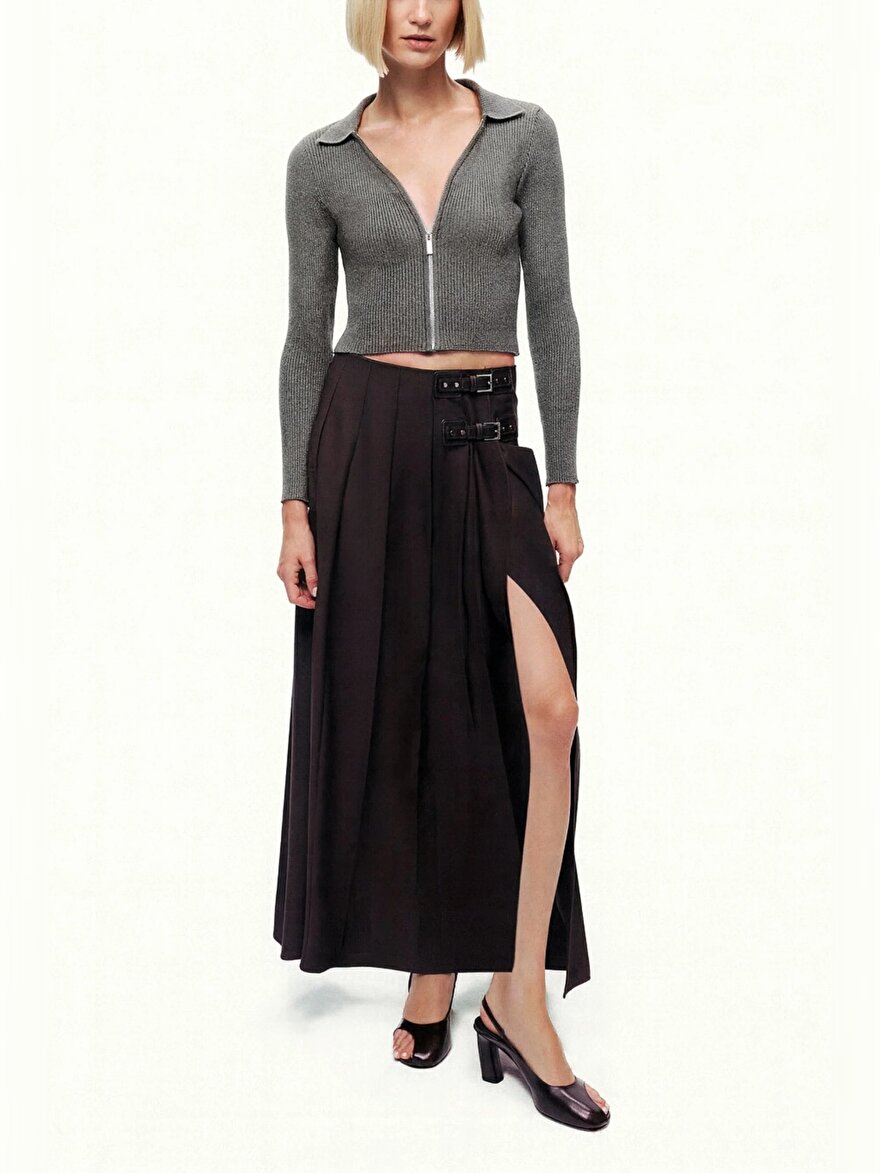 Nocturne Metal Fermuarlı Triko