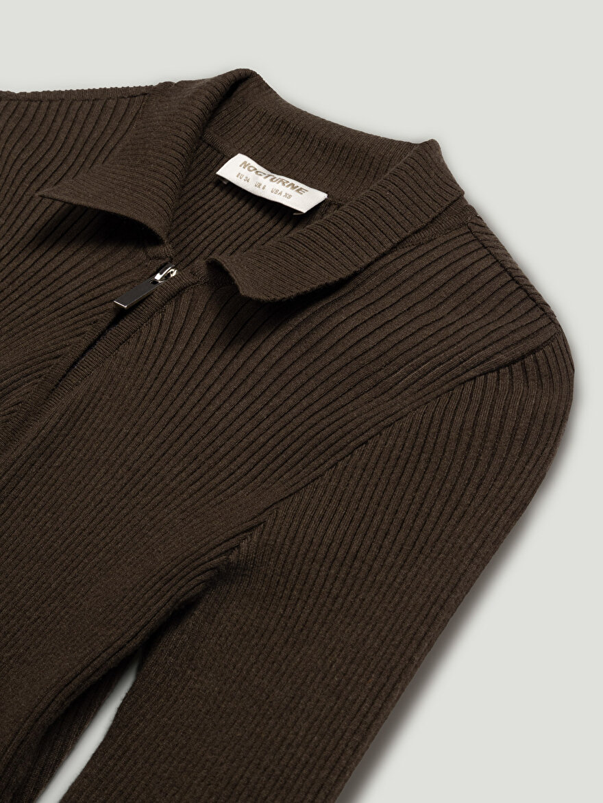 Nocturne Metal Fermuarlı Triko