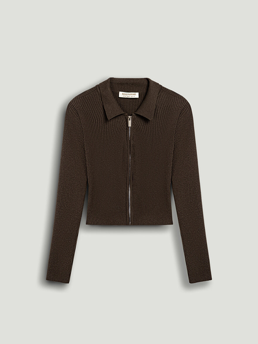 Nocturne Metal Fermuarlı Triko