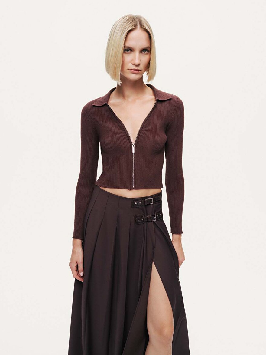 Nocturne Metal Fermuarlı Triko