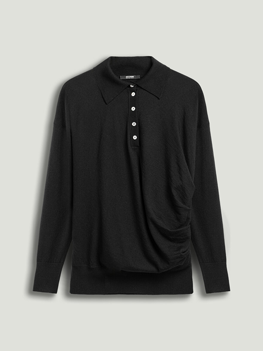 Nocturne Drapeli Polo Yaka Triko