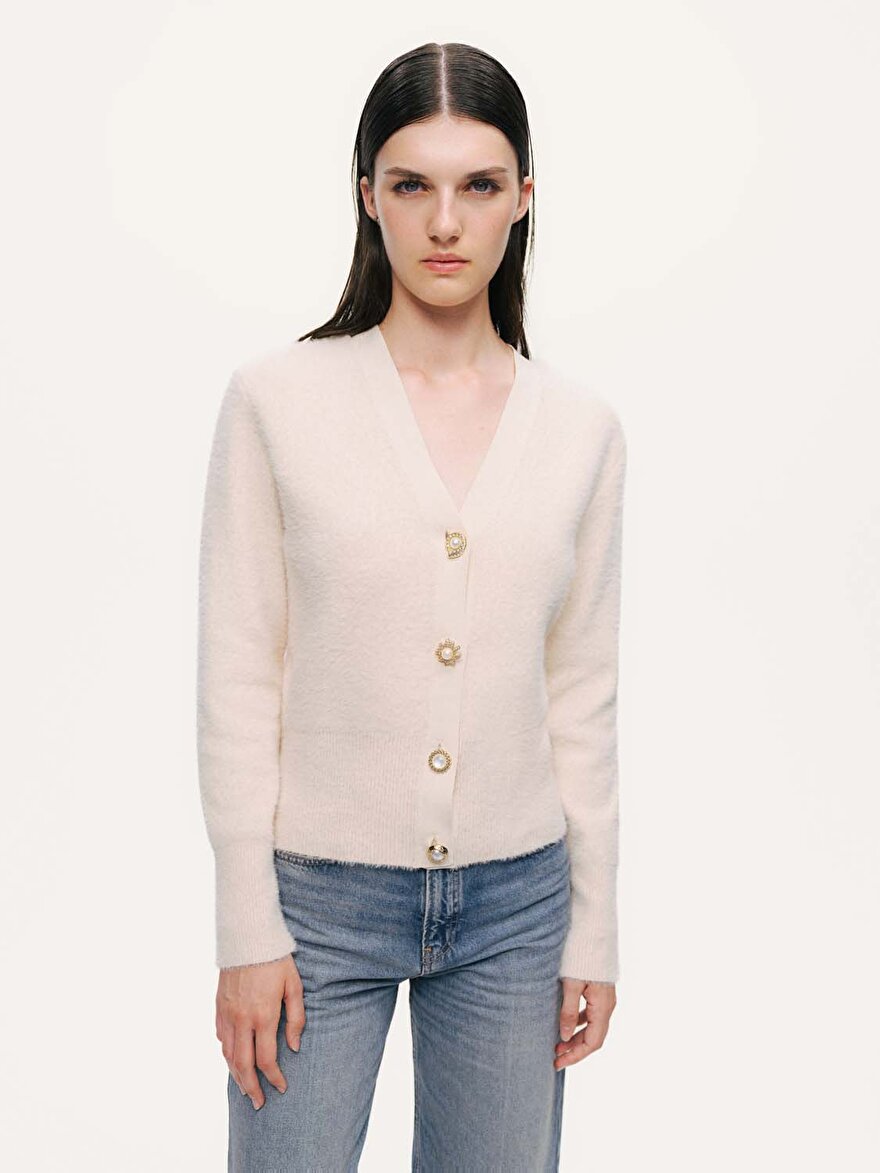 Nocturne İnci Düğme Aksesuarlı Triko