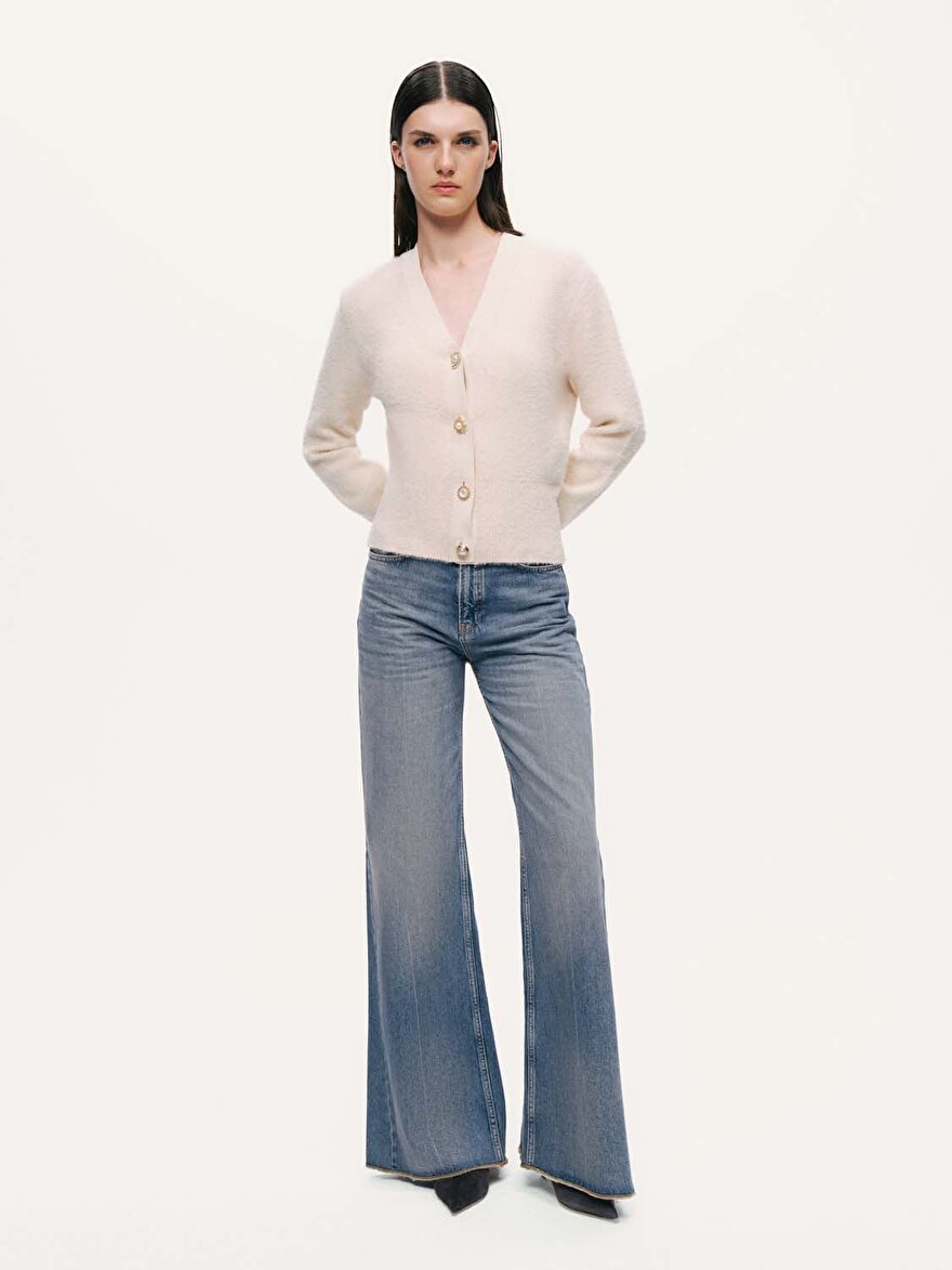 Nocturne İnci Düğme Aksesuarlı Triko