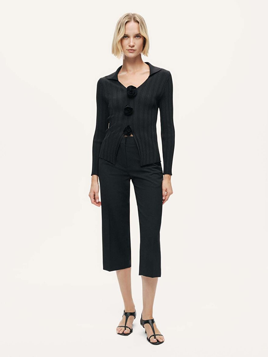 Nocturne Çiçek Detaylı Triko